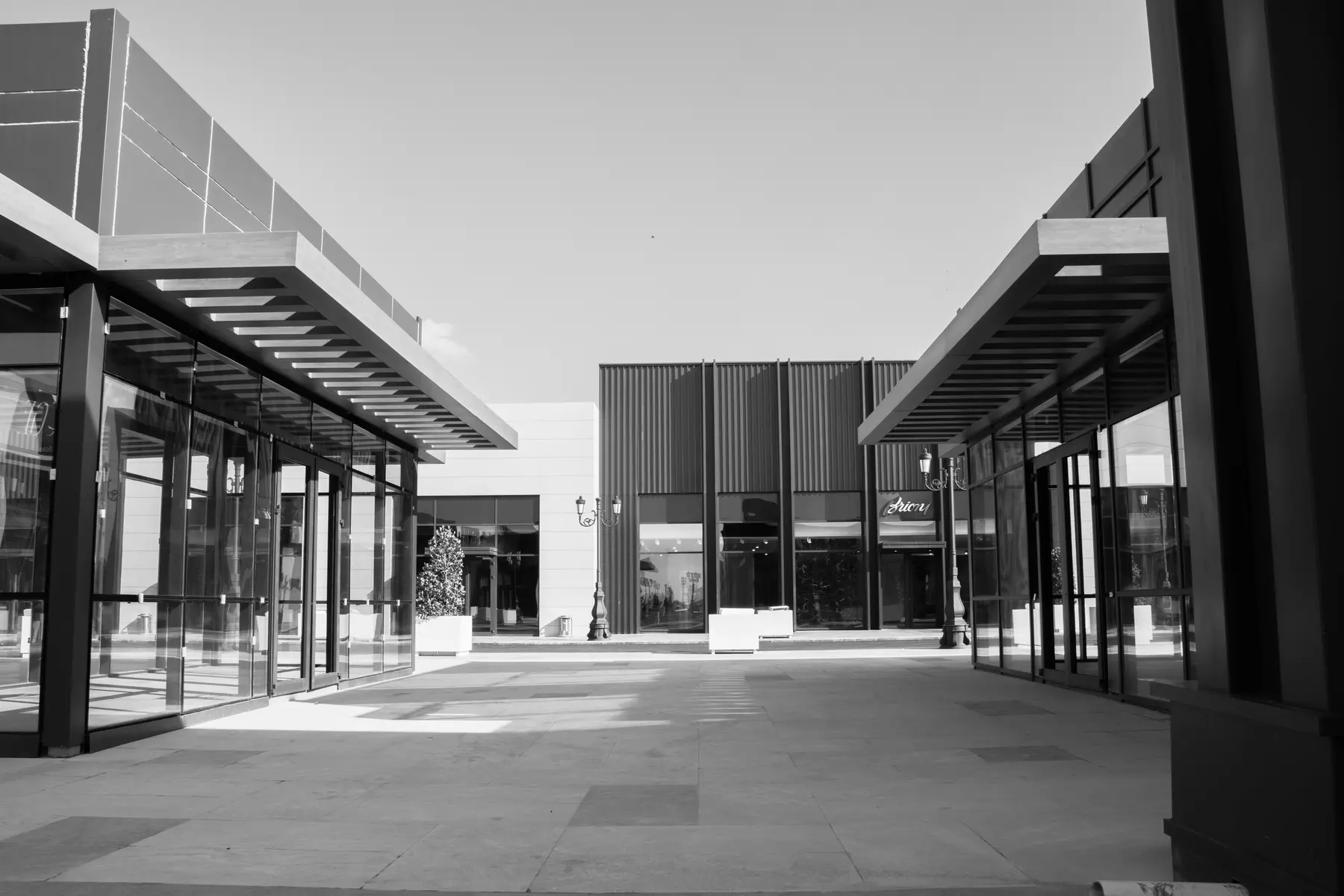 Retail plaza and storefronts
